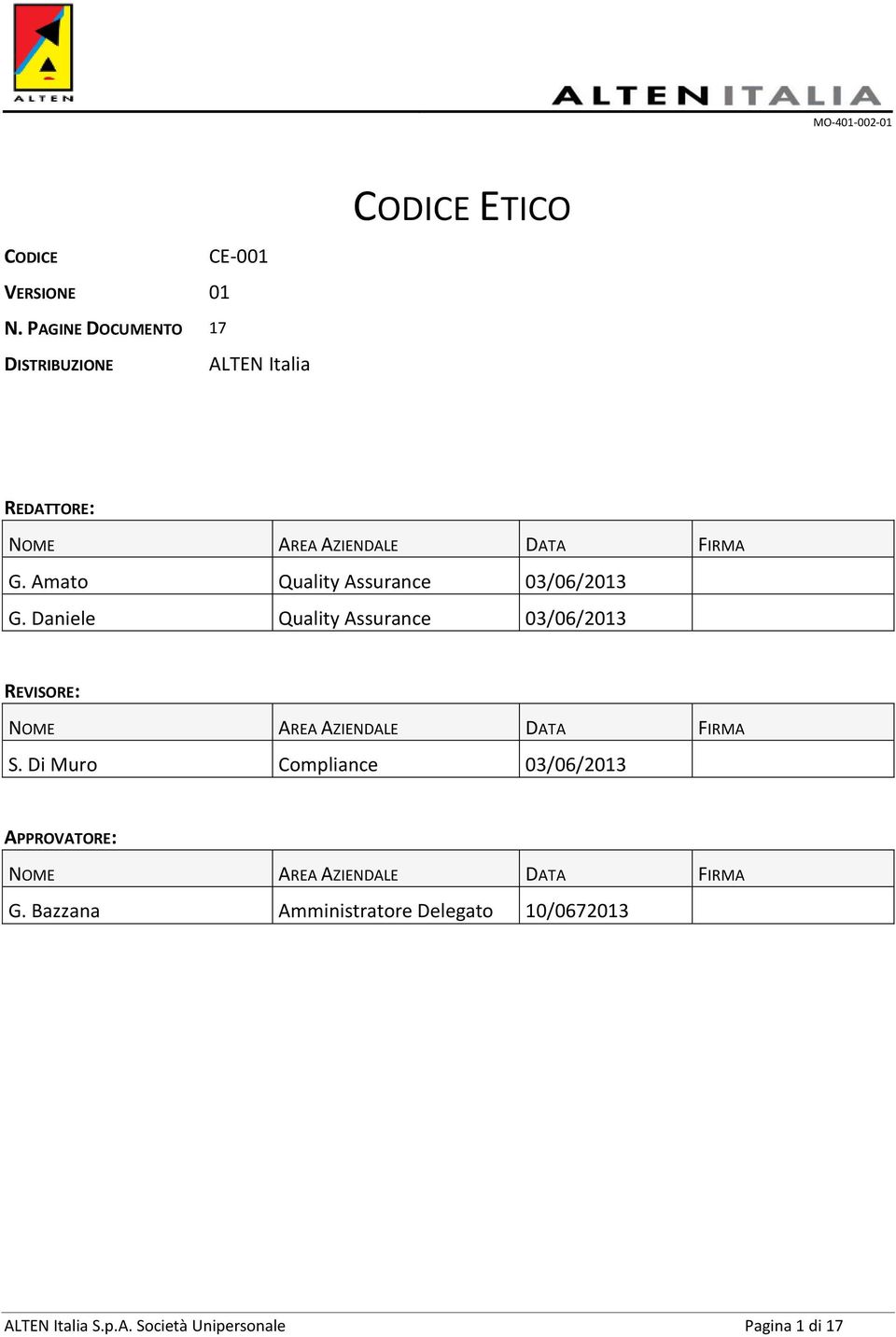 Amato Quality Assurance 03/06/2013 G.