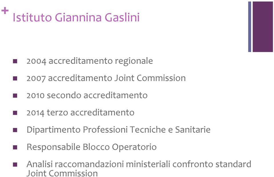 accreditamento Dipartimento Professioni Tecniche e Sanitarie Responsabile