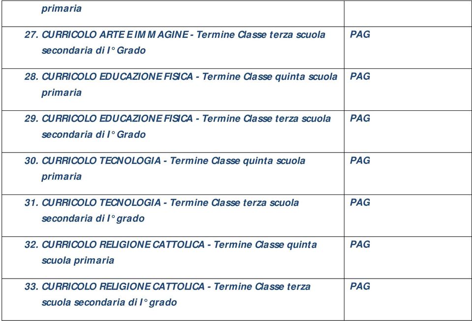 CURRICOLO EDUCAZIONE FISICA - Termine Classe terza scuola secondaria di I Grado 30.