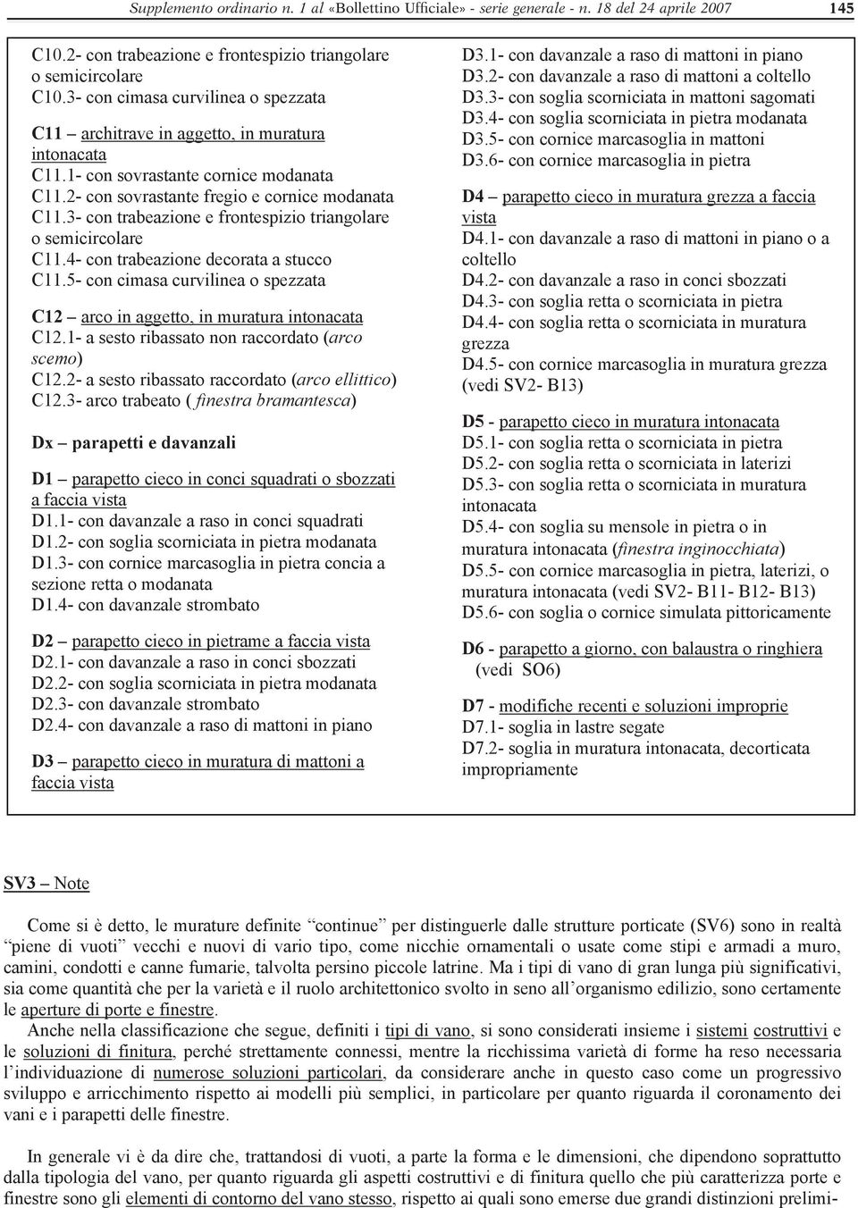 3- con trabeazione e frontespizio triangolare o semicircolare C11.4- con trabeazione decorata a stucco C11.5- con cimasa curvilinea o spezzata C12 arco in aggetto, in muratura intonacata C12.