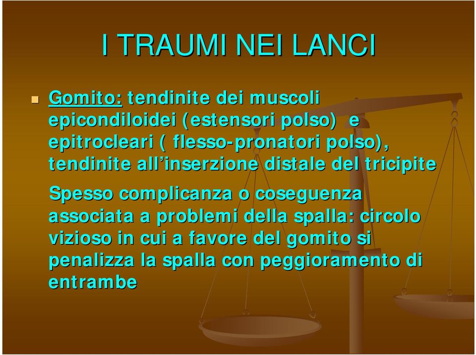 tricipite Spesso complicanza o coseguenza associata a problemi della spalla: