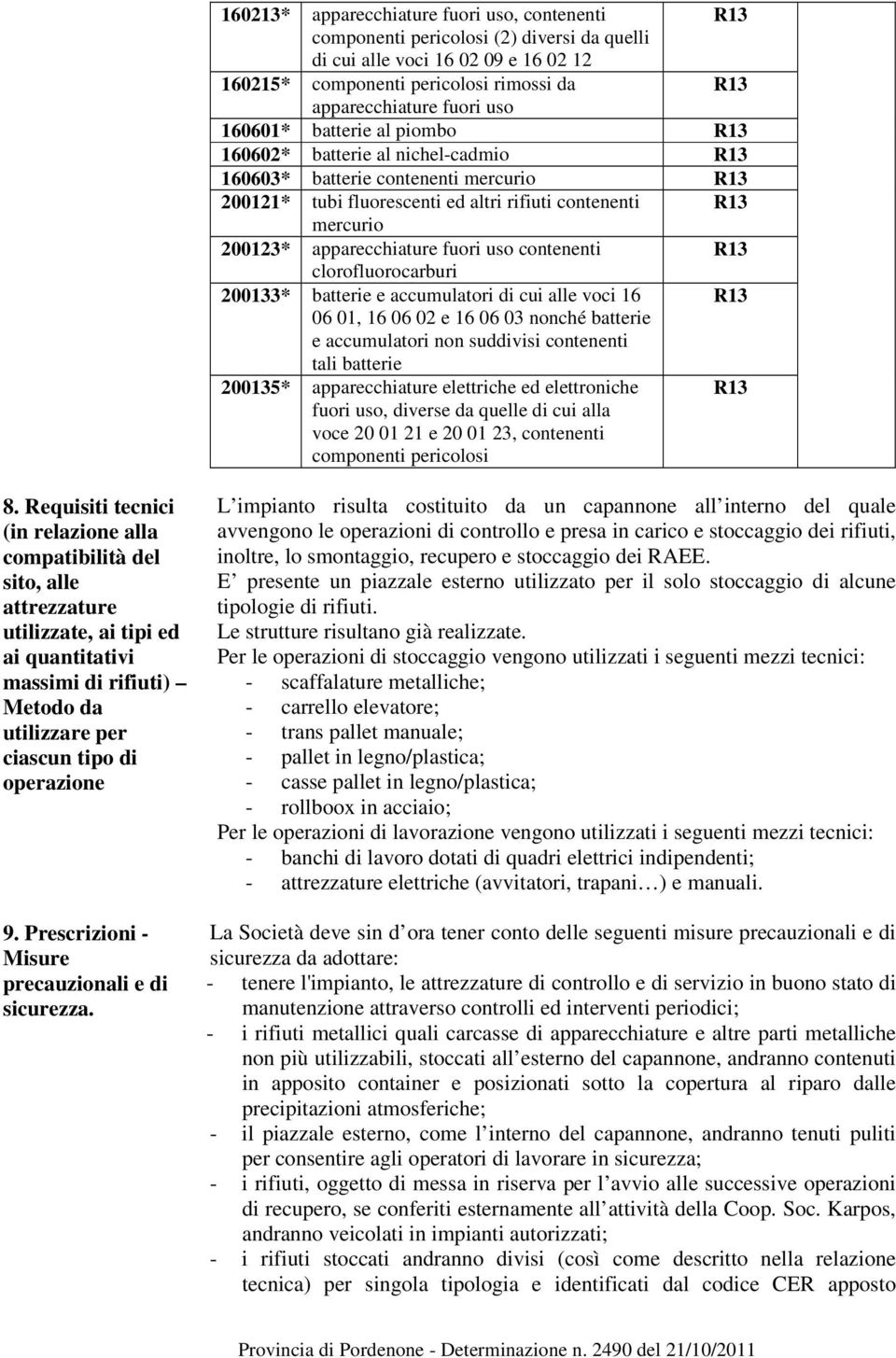 contenenti clorofluorocarburi 200133* batterie e accumulatori di cui alle voci 16 06 01, 16 06 02 e 16 06 03 nonché batterie e accumulatori non suddivisi contenenti tali batterie 200135*