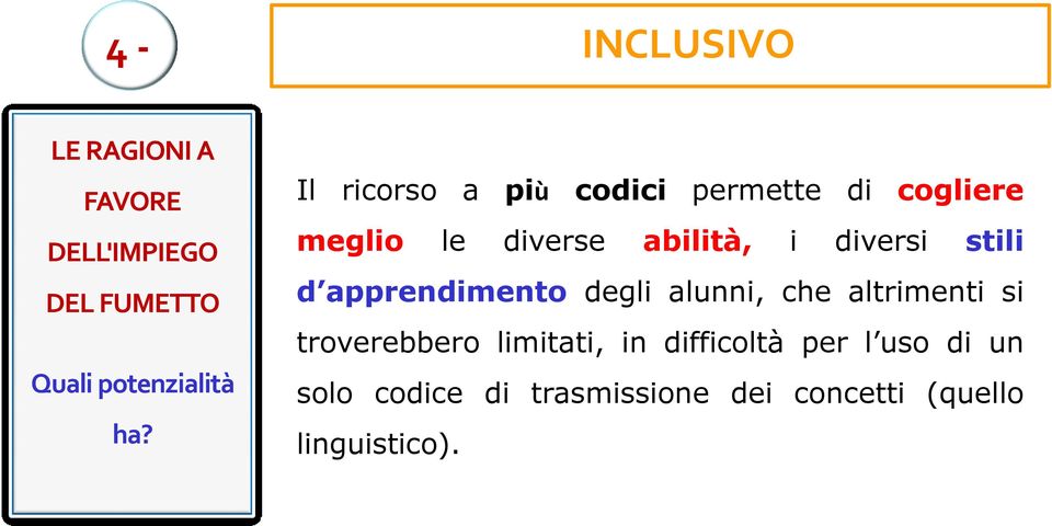 stili d apprendimento degli alunni, che altrimenti si troverebbero limitati, in