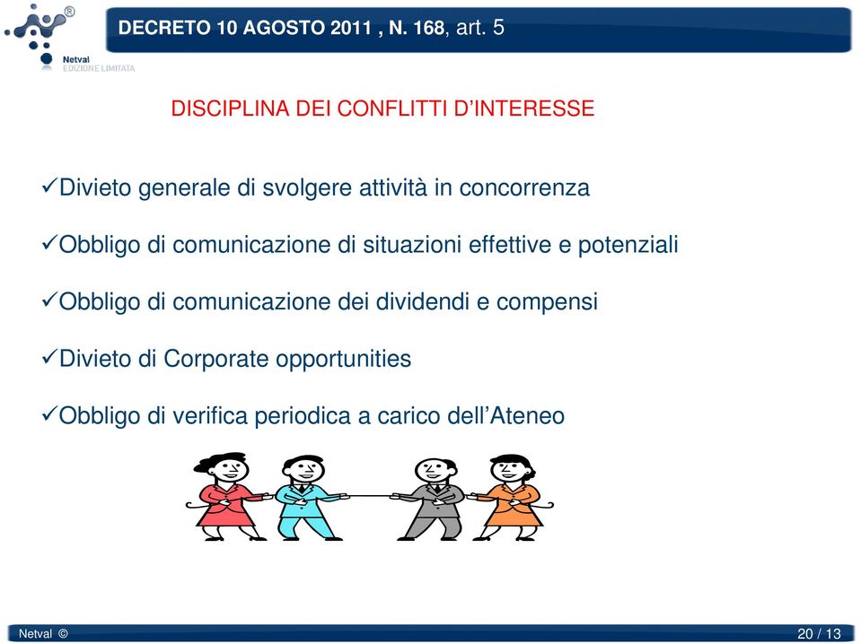 concorrenza Obbligo di comunicazione di situazioni effettive e potenziali Obbligo di