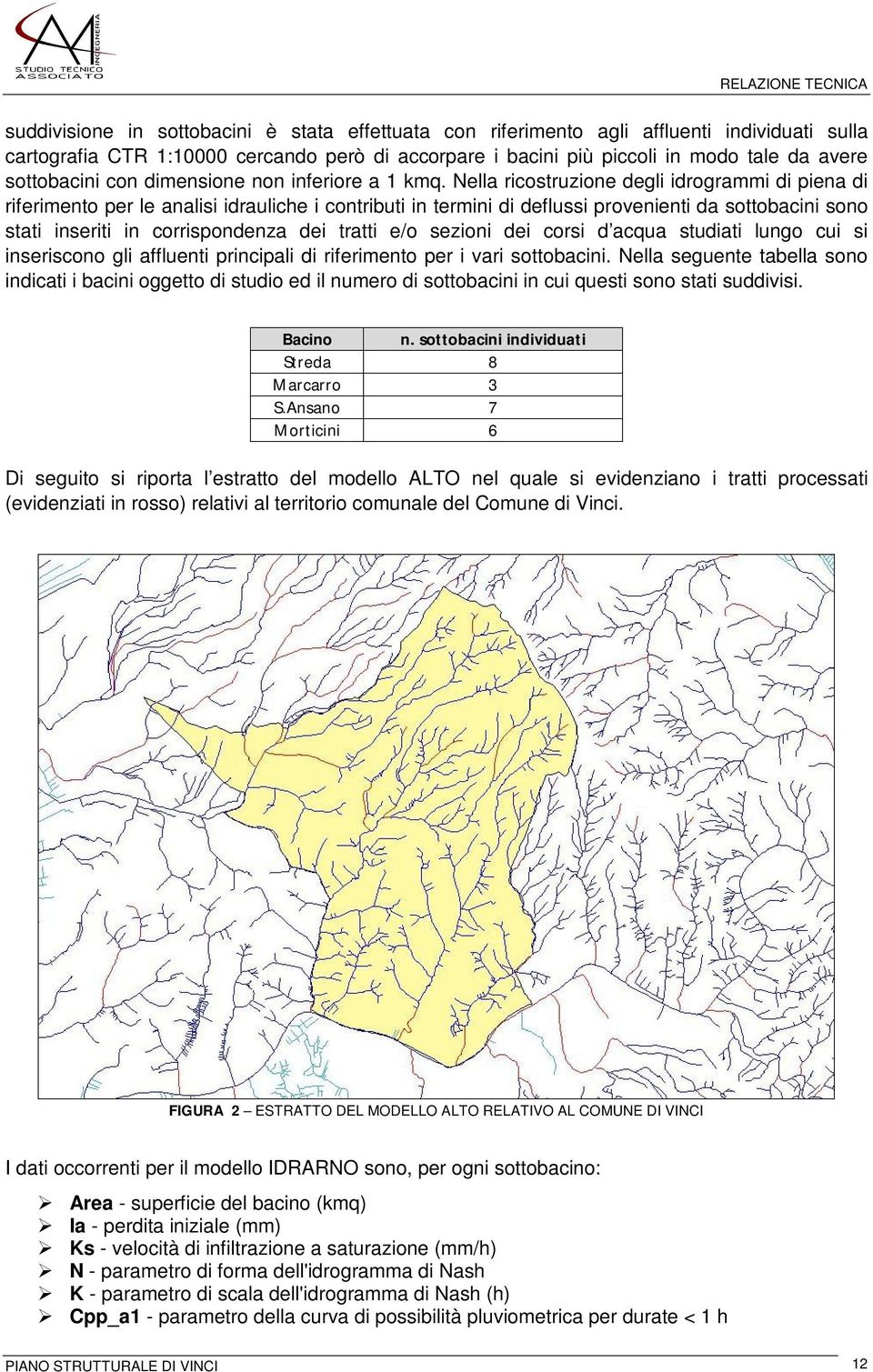 Nella ricostruzione degli idrogrammi di piena di riferimento per le analisi idrauliche i contributi in termini di deflussi provenienti da sottobacini sono stati inseriti in corrispondenza dei tratti