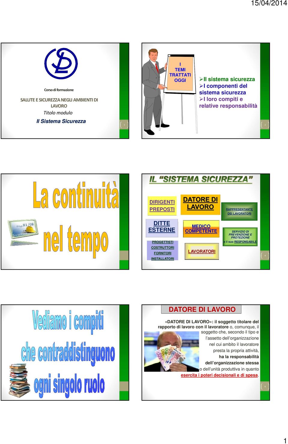 titolare del rapporto di lavoro con il lavoratore o, comunque, il soggetto che, secondo il tipo e l assetto dell organizzazione nel cui ambito il