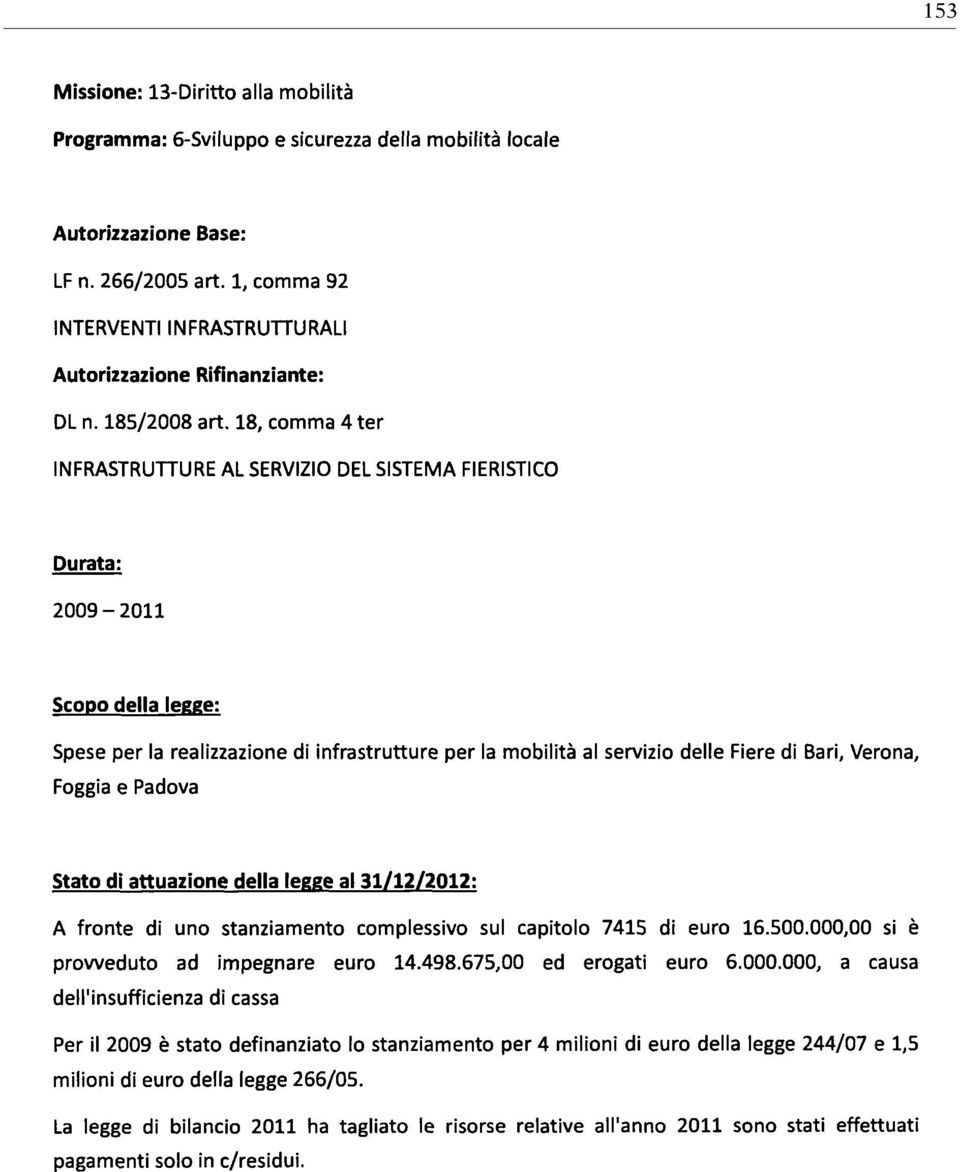 fronte di uno stanziamento complessivo sul capitolo 7415 di euro 16.500.000,