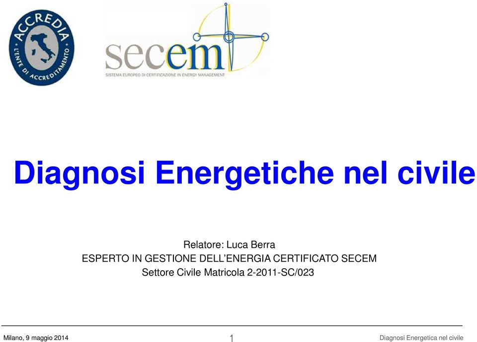 GESTIONE DELL ENERGIA CERTIFICATO