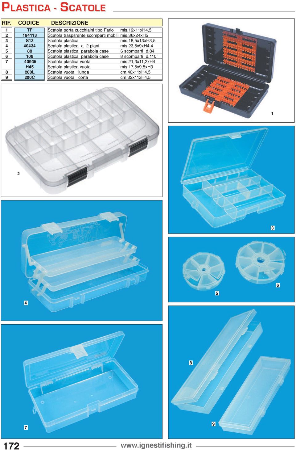 ,xxh, 0 Scatola plastica a piani mis.,xxh, Scatola plastica parabola case scomparti d.