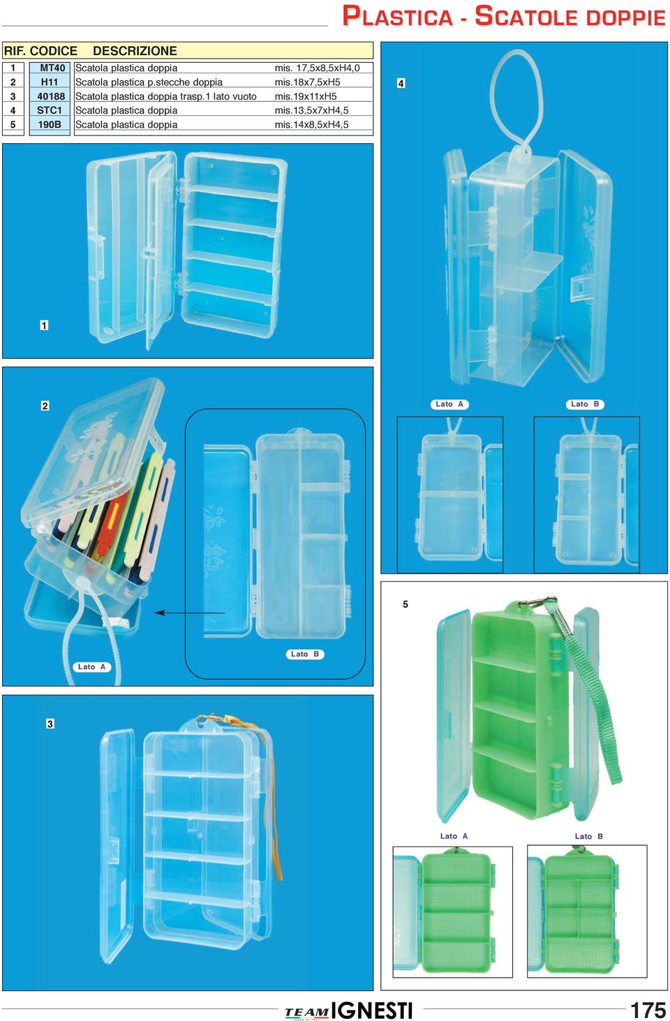 p.stecche doppia Scatola plastica doppia trasp.