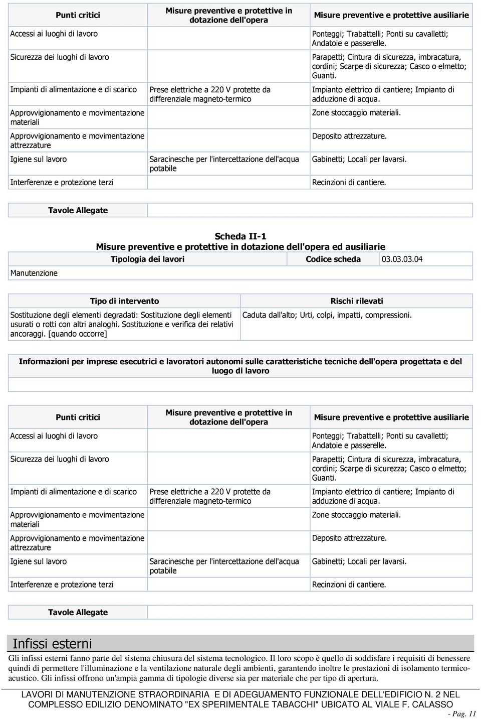 03.03.04 Sostituzione degli elementi degradati: Sostituzione degli elementi usurati o rotti con altri analoghi. Sostituzione e verifica dei relativi ancoraggi.