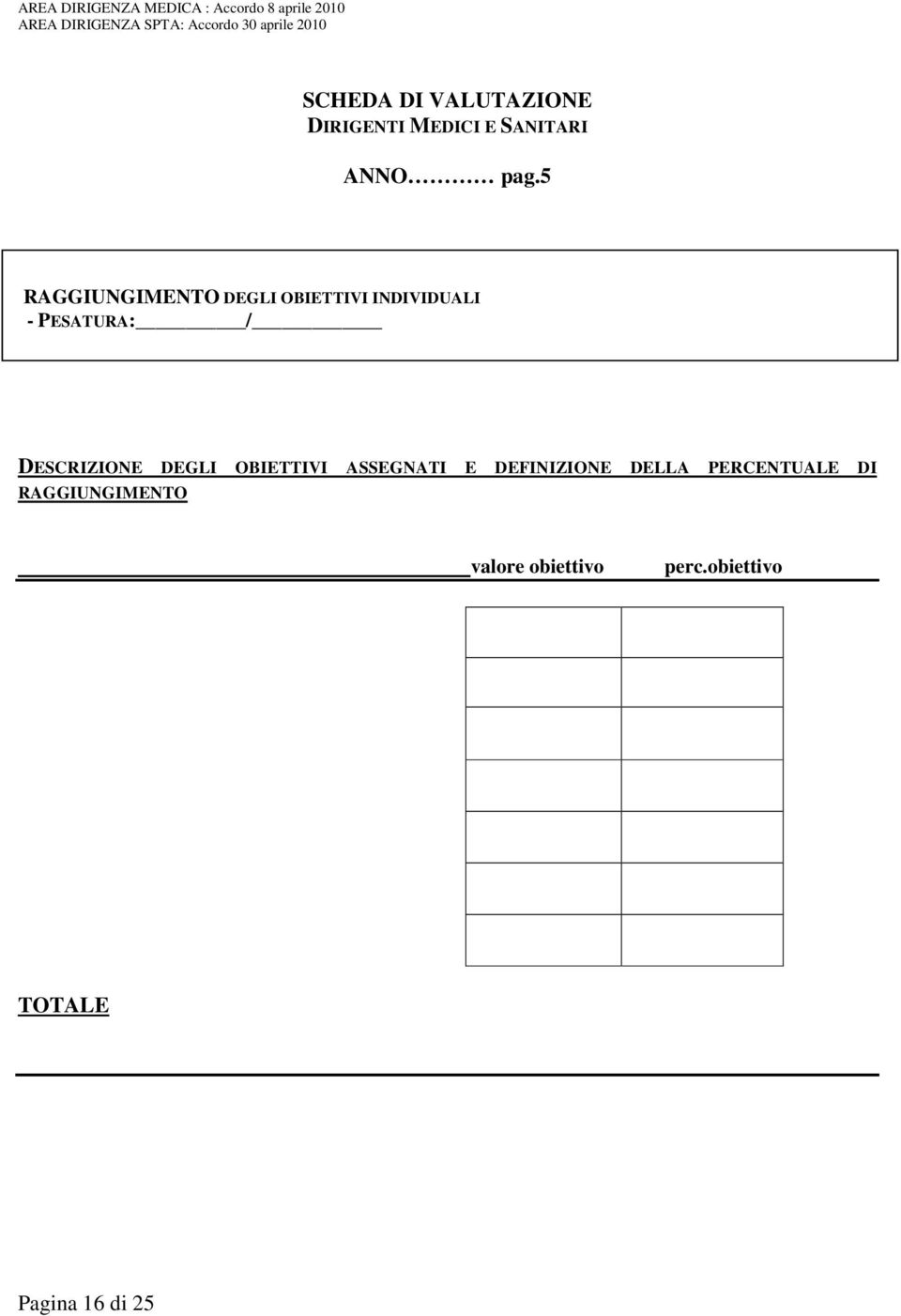 DESCRIZIONE DEGLI OBIETTIVI ASSEGNATI E DEFINIZIONE DELLA