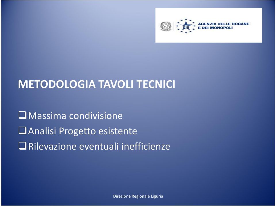 Analisi Progetto esistente