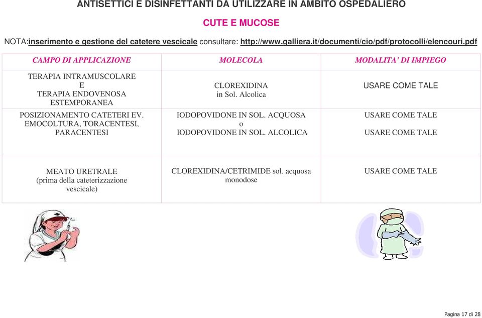 pdf CAMPO DI APPLICAZIONE MOLECOLA MODALITA' DI IMPIEGO TERAPIA INTRAMUSCOLARE E TERAPIA ENDOVENOSA ESTEMPORANEA POSIZIONAMENTO CATETERI EV.