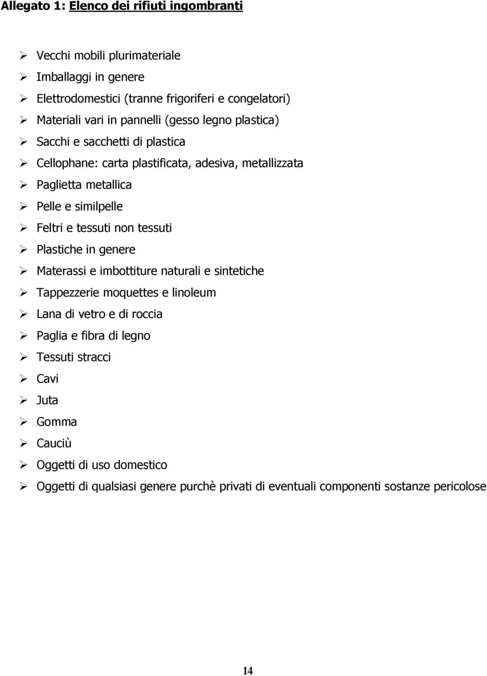 e tessuti non tessuti Plastiche in genere Materassi e imbottiture naturali e sintetiche Tappezzerie moquettes e linoleum Lana di vetro e di roccia Paglia e fibra