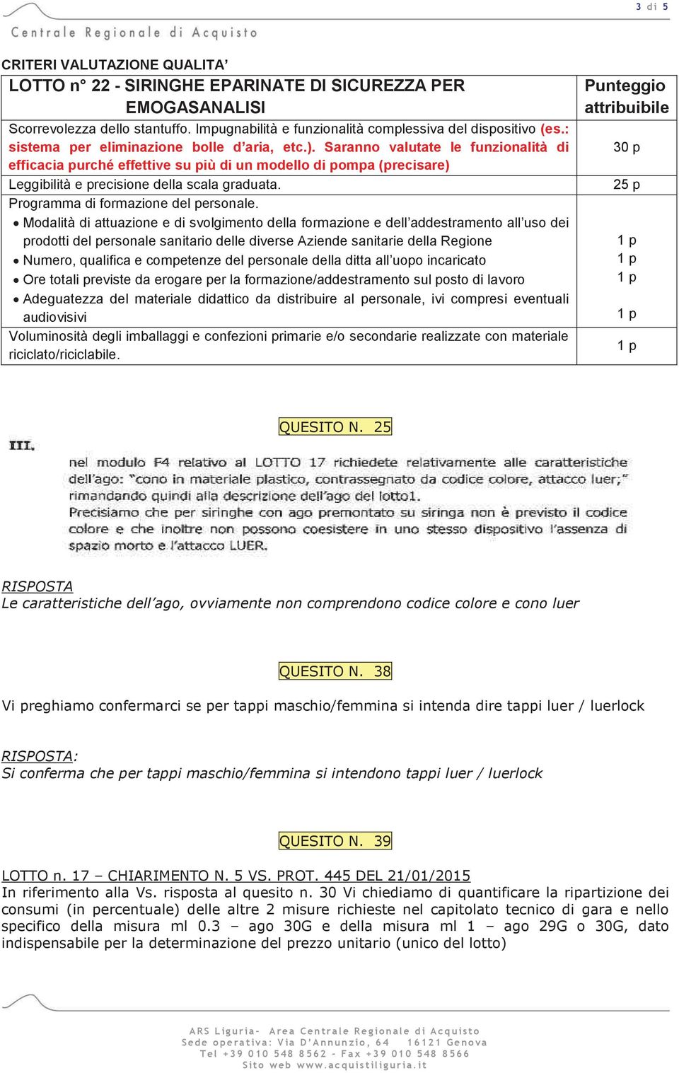 Programma di formazione del personale.