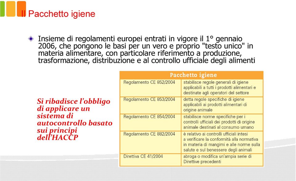 riferimento a produzione, trasformazione, distribuzione e al controllo ufficiale degli