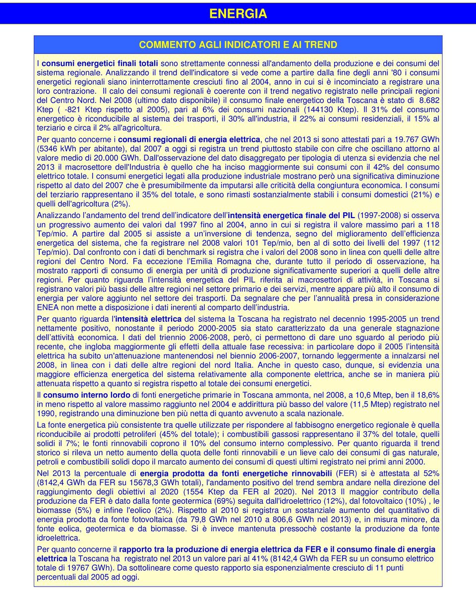 registrare una loro contrazione. Il calo dei consumi regionali è coerente con il trend negativo registrato nelle principali regioni del Centro Nord.