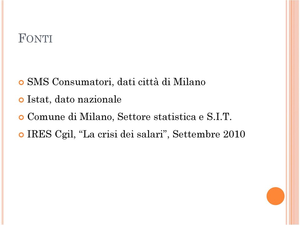 Milano, Settore statistica e S.I.T.