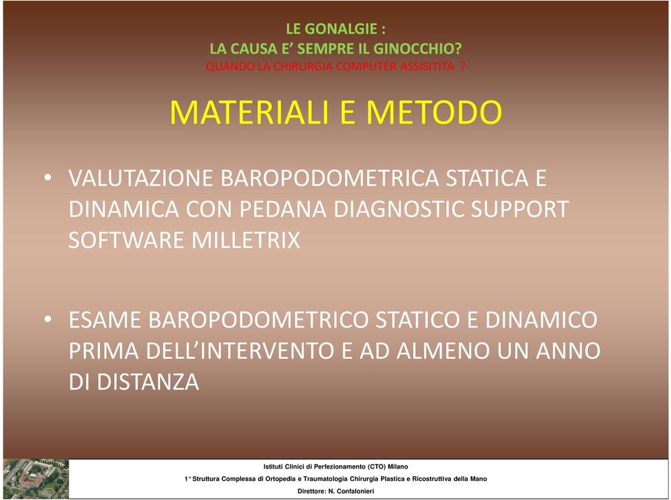 SOFTWARE MILLETRIX ESAME BAROPODOMETRICO STATICO E