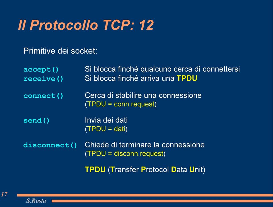 stabilire una connessione (TPDU = conn.