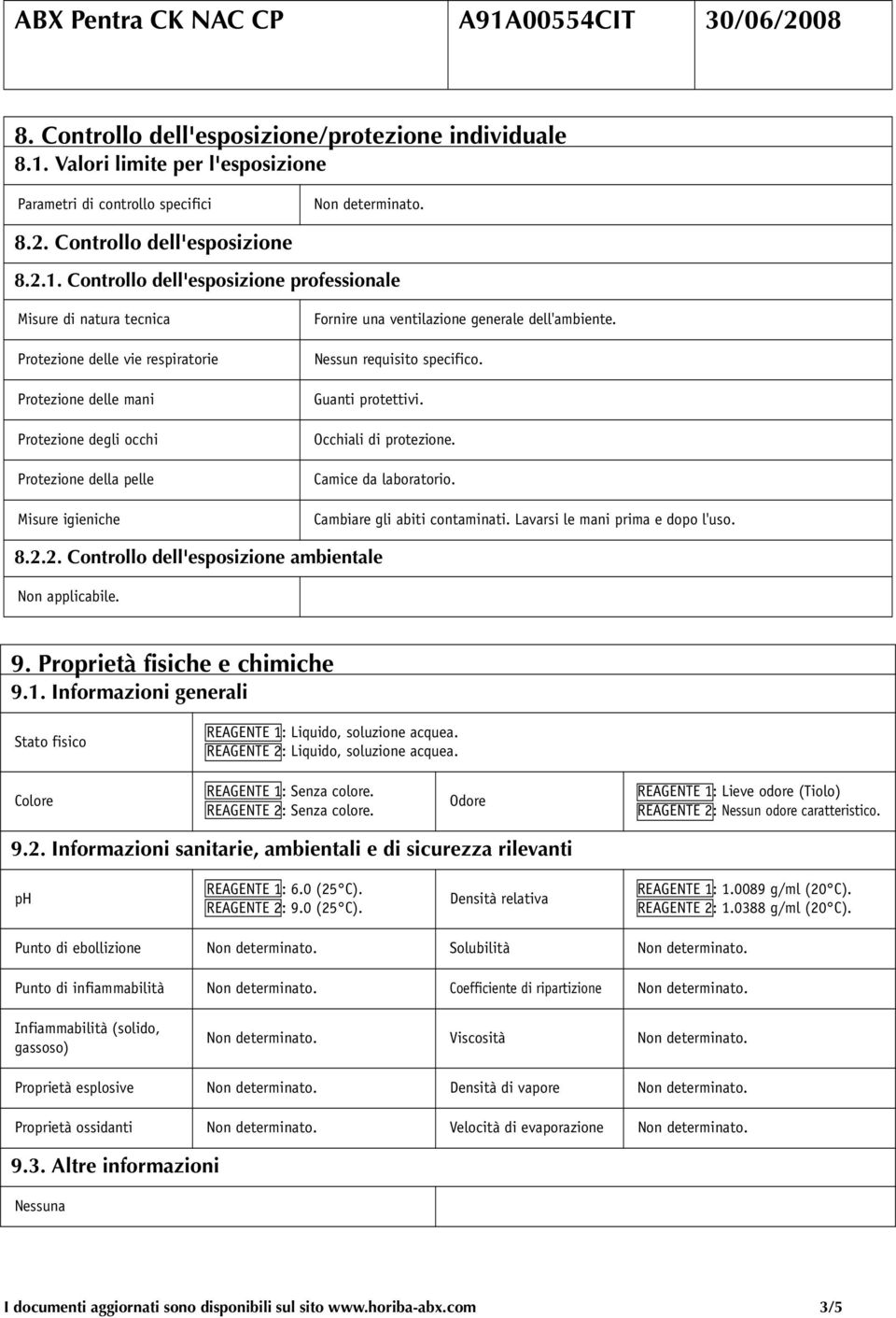 Controllo dell'esposizione professionale Protezione delle vie respiratorie Protezione delle mani Protezione degli occhi Protezione della pelle Misure igieniche Fornire una ventilazione generale