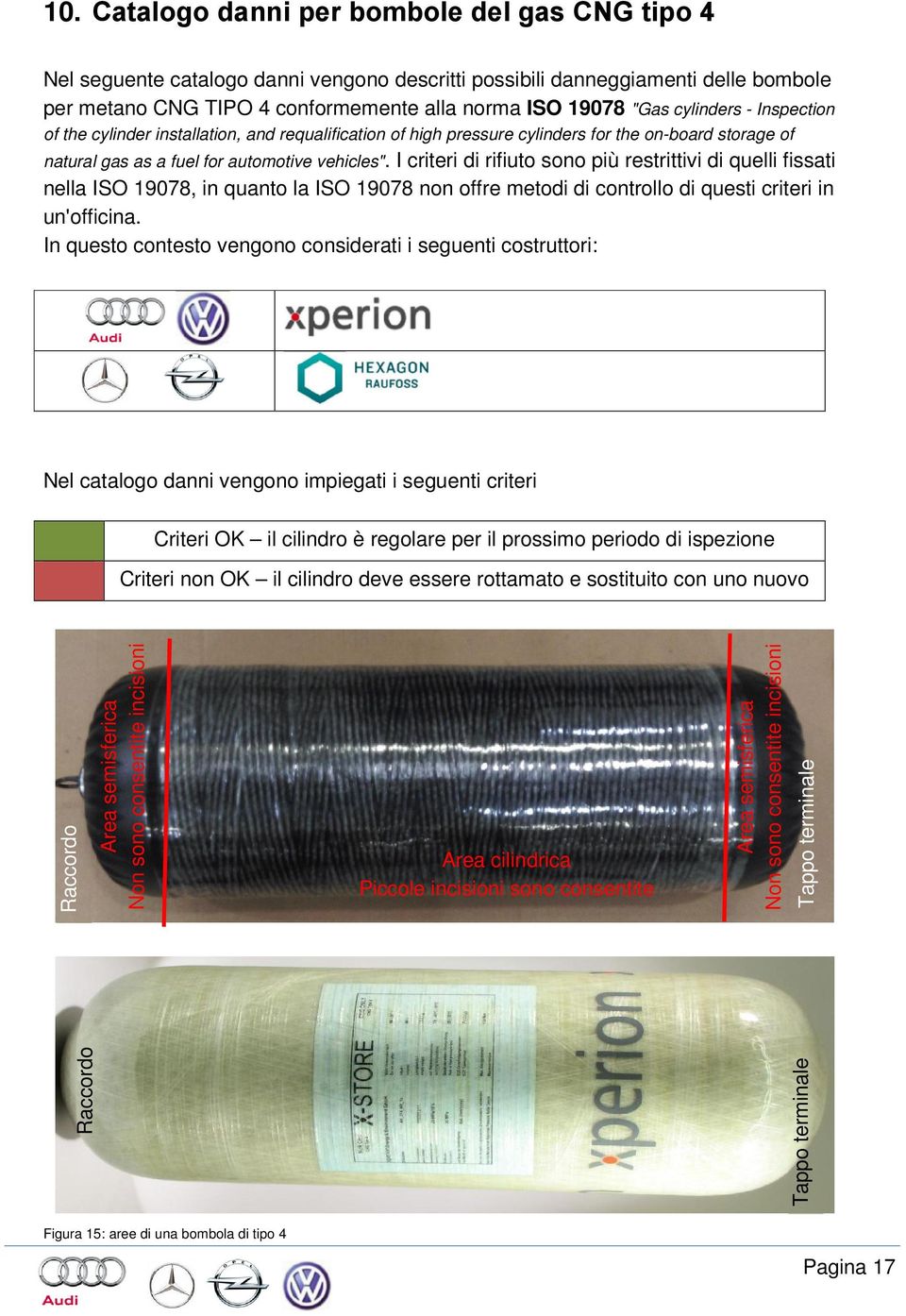 I criteri di rifiuto sono più restrittivi di quelli fissati nella ISO 19078, in quanto la ISO 19078 non offre metodi di controllo di questi criteri in un'officina.