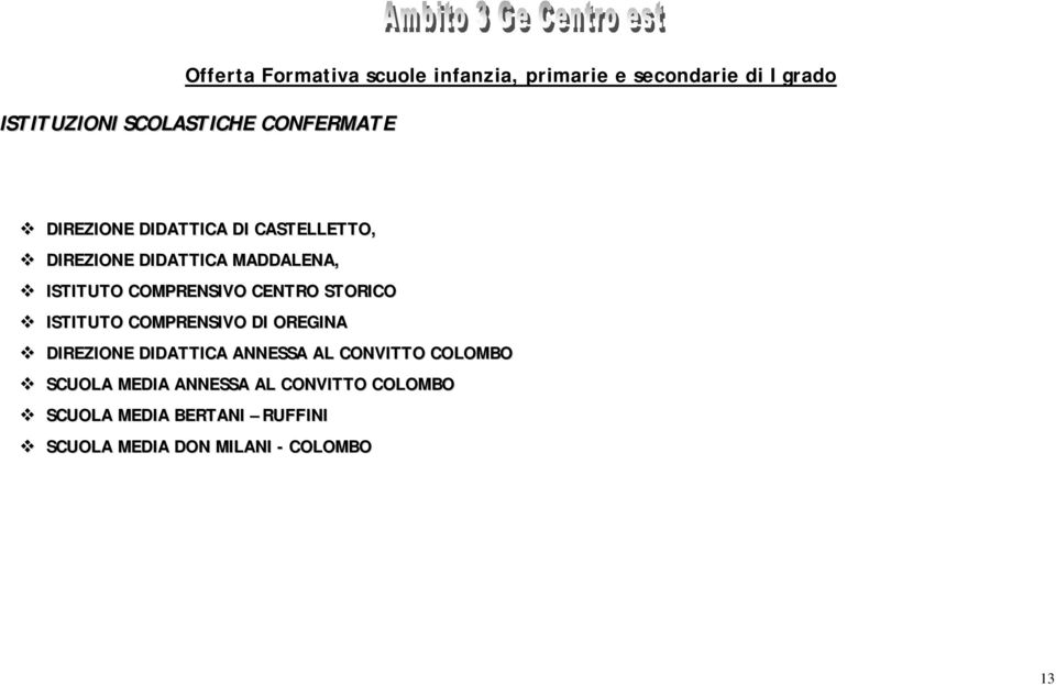 COMPRENSIVO CENTRO STORICO ISTITUTO COMPRENSIVO DI OREGINA DIREZIONE DIDATTICA ANNESSA AL