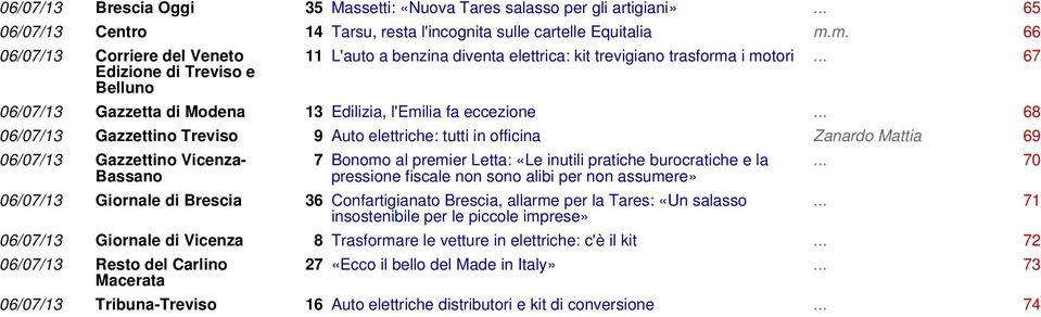 .. 67 06/07/13 Gazzetta di Modena 13 Edilizia, l'emilia fa eccezione.