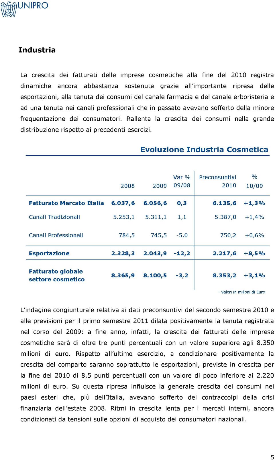 Rallenta la crescita dei consumi nella grande distribuzione rispetto ai precedenti esercizi.