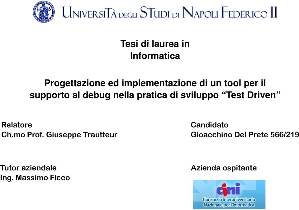 Driven Relatore Ch.mo Prof.