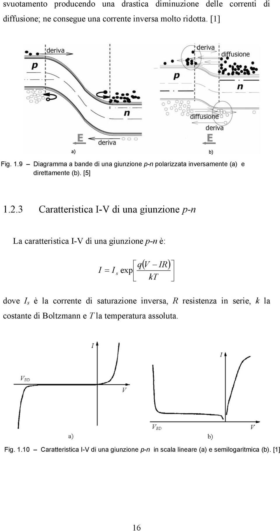 3 Caratteristica I-V di una giunzione p-n La caratteristica I-V di una giunzione p-n è: q I = I s exp ( V IR) dove I s è la corrente di