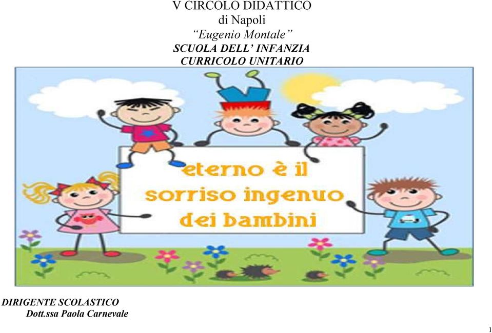 INFANZIA CURRICOLO UNITARIO