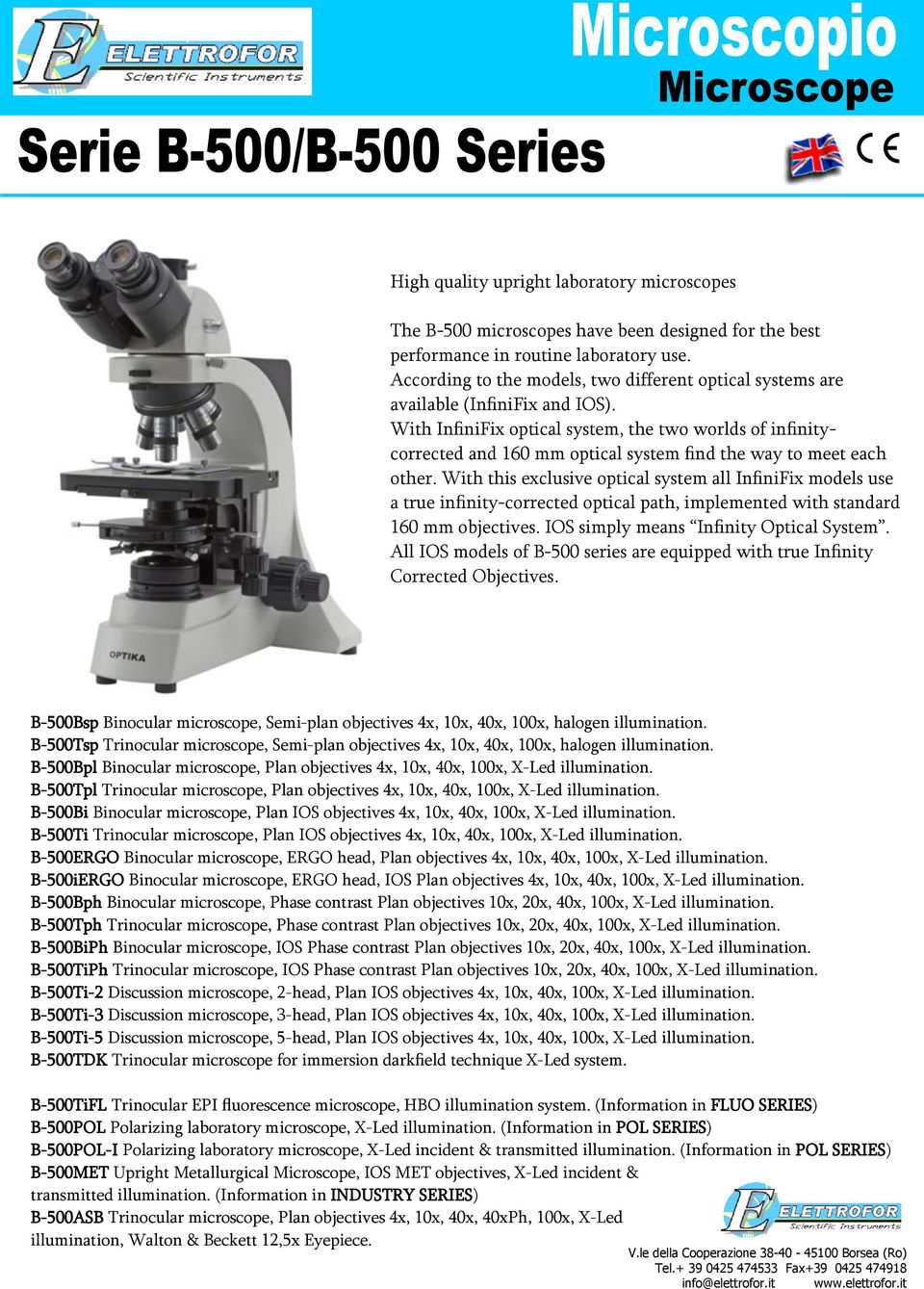 With InfiniFix optical system, the two worlds of infinitycorrected and 160 mm optical system find the way to meet each other.