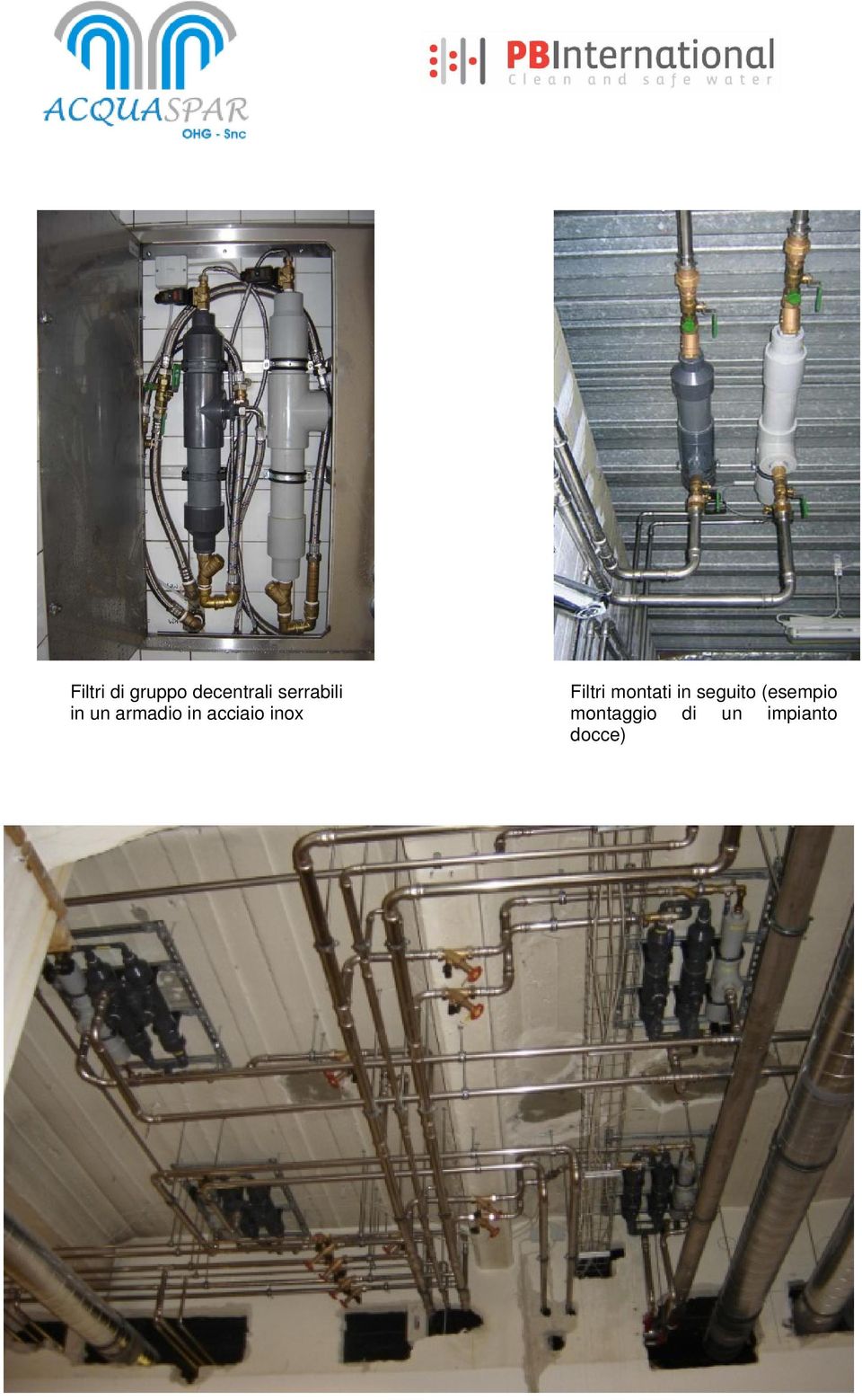 acciaio inox Filtri montati in