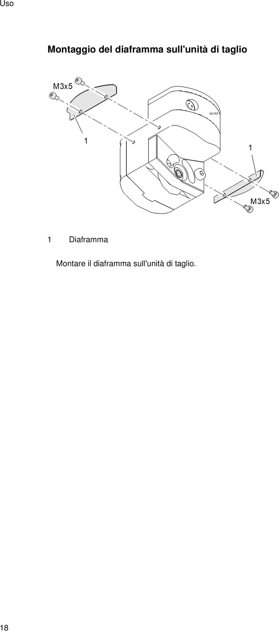 taglio 1 Diaframma Montare