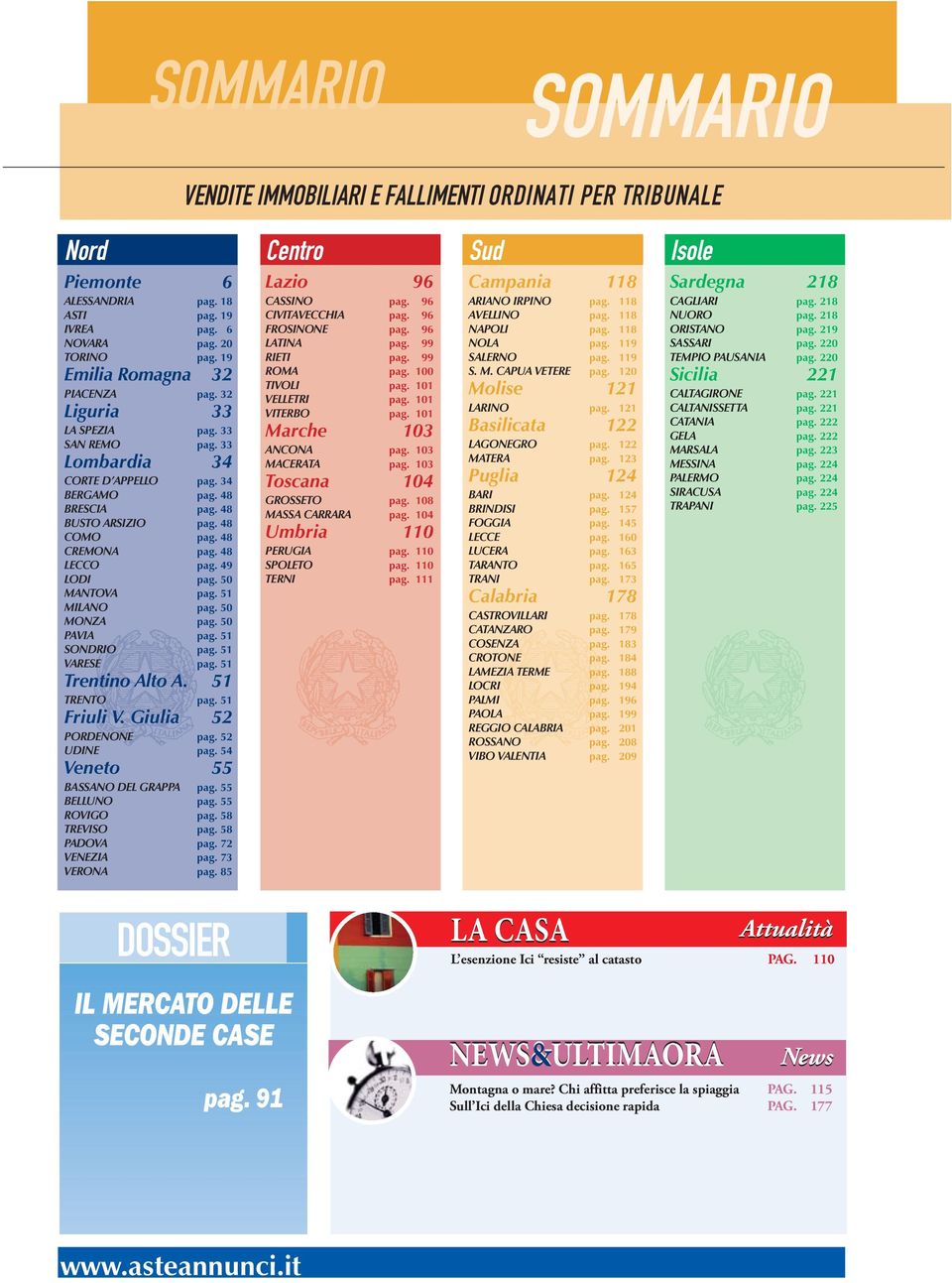 50 MANTOVA pag. 51 MILANO pag. 50 MONZA pag. 50 PAVIA pag. 51 SONDRIO pag. 51 VARESE pag. 51 Trentino Alto A. 51 TRENTO pag. 51 Friuli V. Giulia 52 PORDENONE pag. 52 UDINE pag.