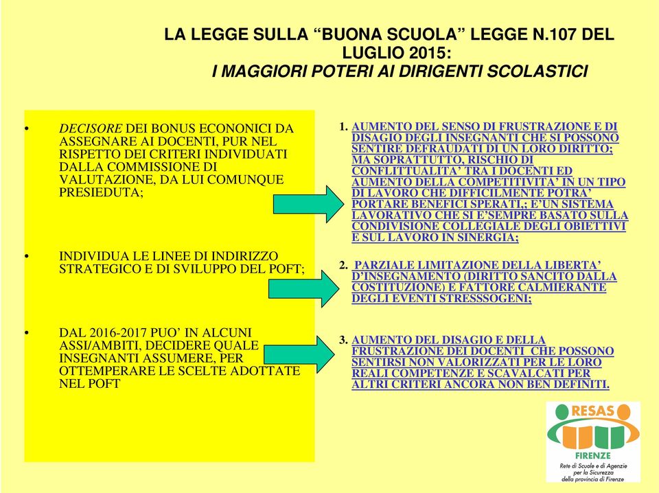 COMUNQUE PRESIEDUTA; INDIVIDUA LE LINEE DI INDIRIZZO STRATEGICO E DI SVILUPPO DEL POFT; DAL 2016-2017 PUO IN ALCUNI ASSI/AMBITI, DECIDERE QUALE INSEGNANTI ASSUMERE, PER OTTEMPERARE LE SCELTE ADOTTATE