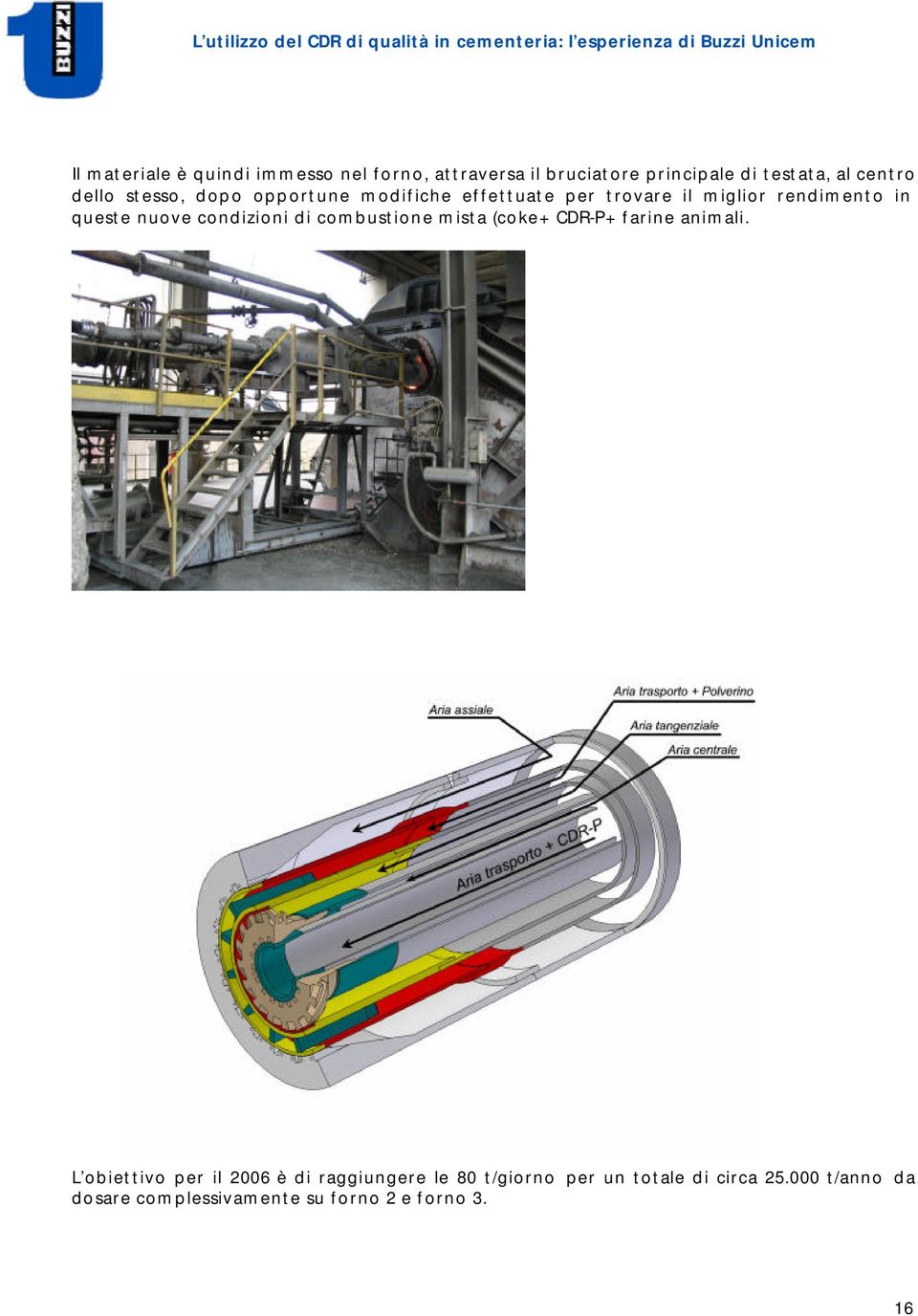 condizioni di combustione mista (coke+cdr-p+farine animali.