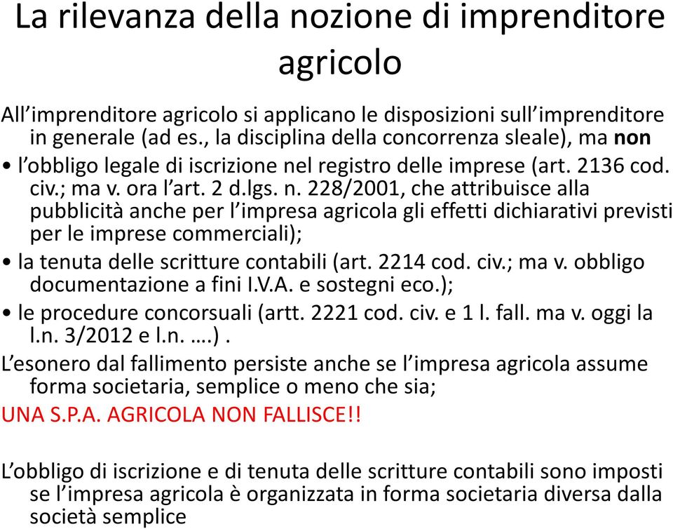 n l obbligo legale di iscrizione ne