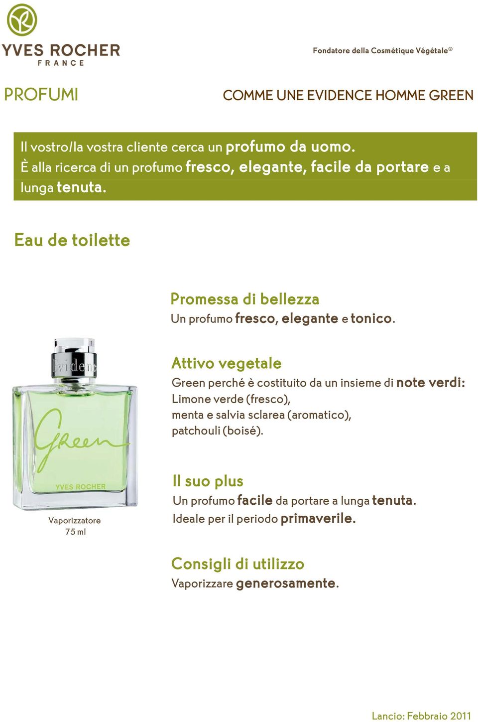 Eau de toilette Promessa di bellezza Un profumo fresco, elegante e tonico.