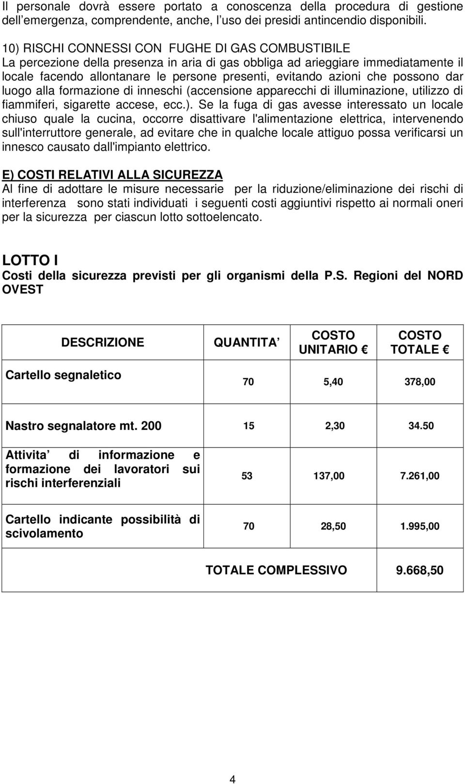 che possono dar luogo alla formazione di inneschi (accensione apparecchi di illuminazione, utilizzo di fiammiferi, sigarette accese, ecc.).