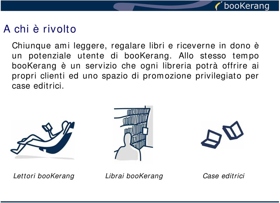 Allo stesso tempo bookerang è un servizio che ogni libreria potrà offrire ai