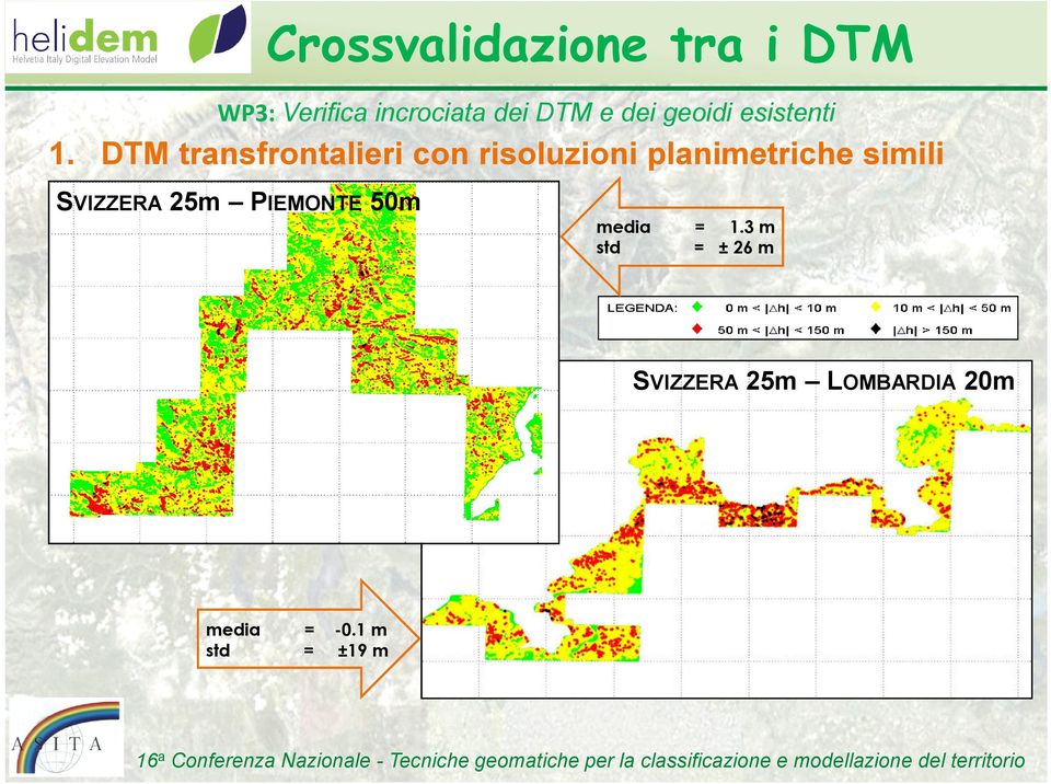 DTM transfrontalieri con risoluzioni planimetriche simili