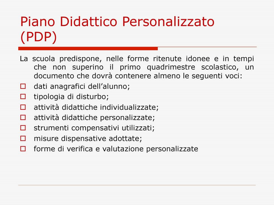 anagrafici dell alunn; tiplgia di disturb; attività didattiche individualizzate; attività didattiche