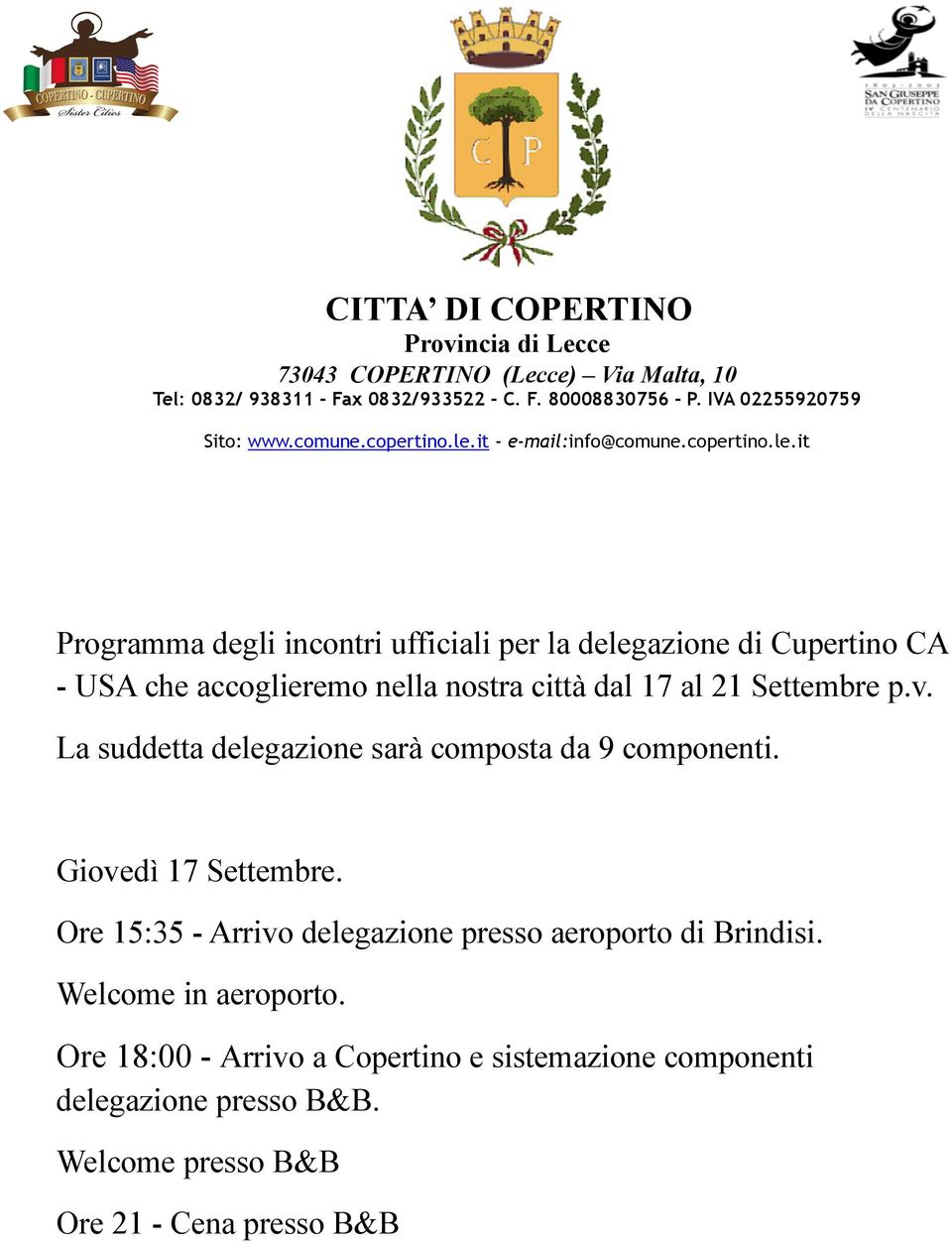 it - e-mail:info@comune.copertino.le.