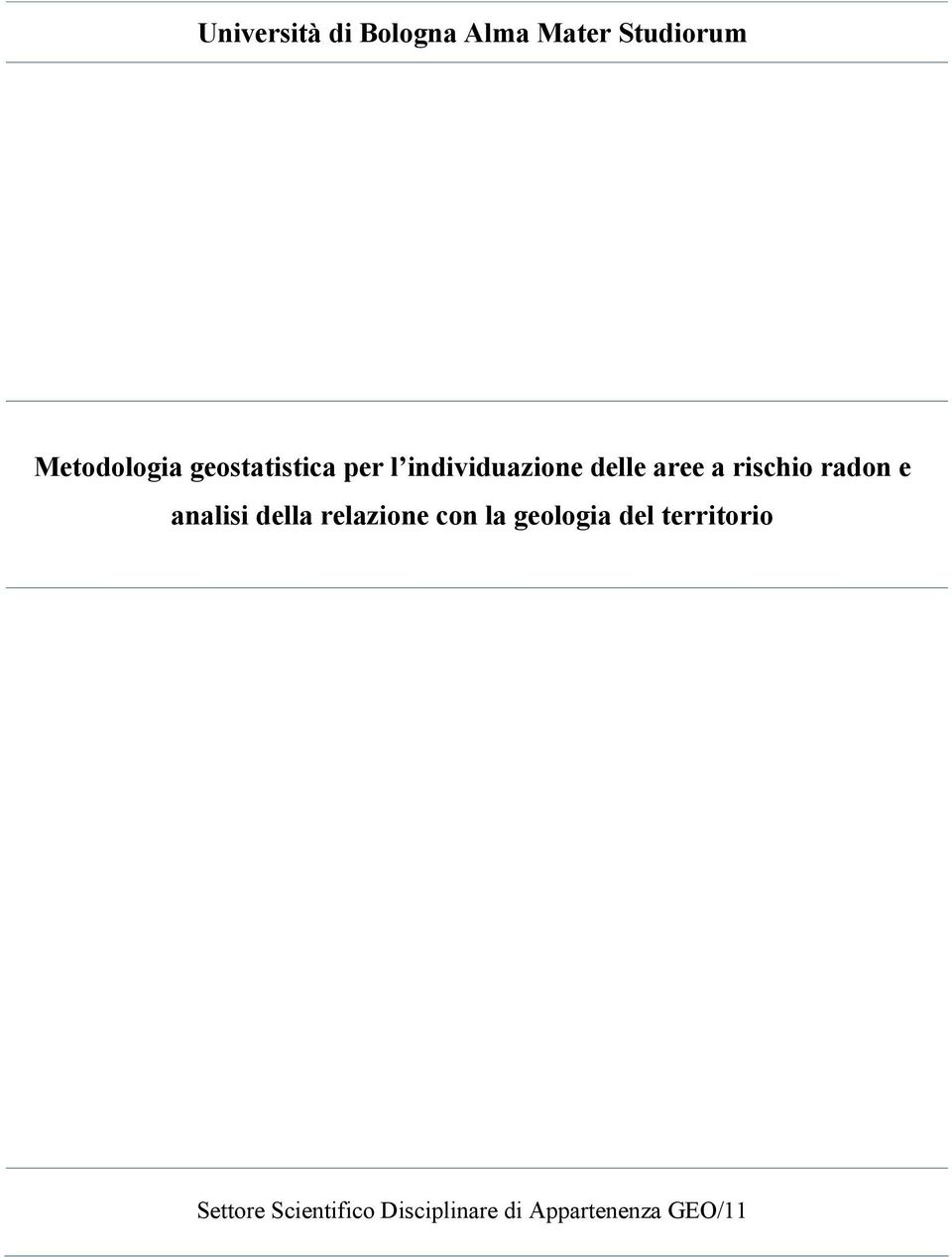 radon e analisi della relazione con la geologia del