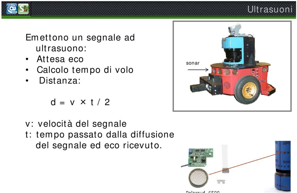 d = v t / 2 v: velocità del segnale t: tempo