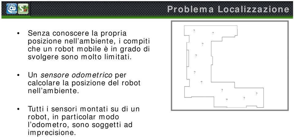 Un sensore odometrico per calcolare la posizione del robot nell ambiente.