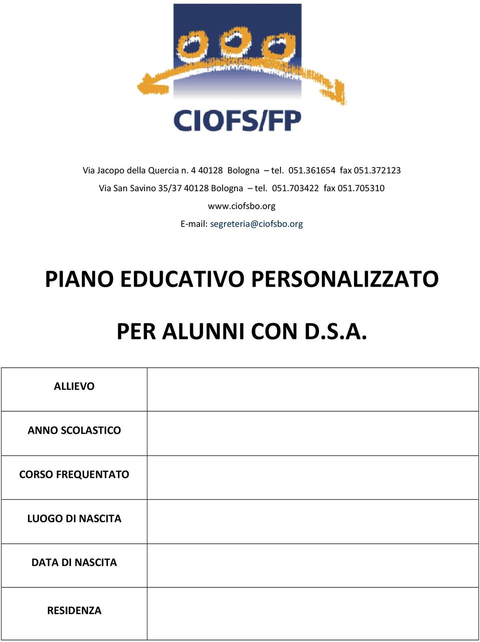 ciofsbo.org E-mail: segreteria@ciofsbo.